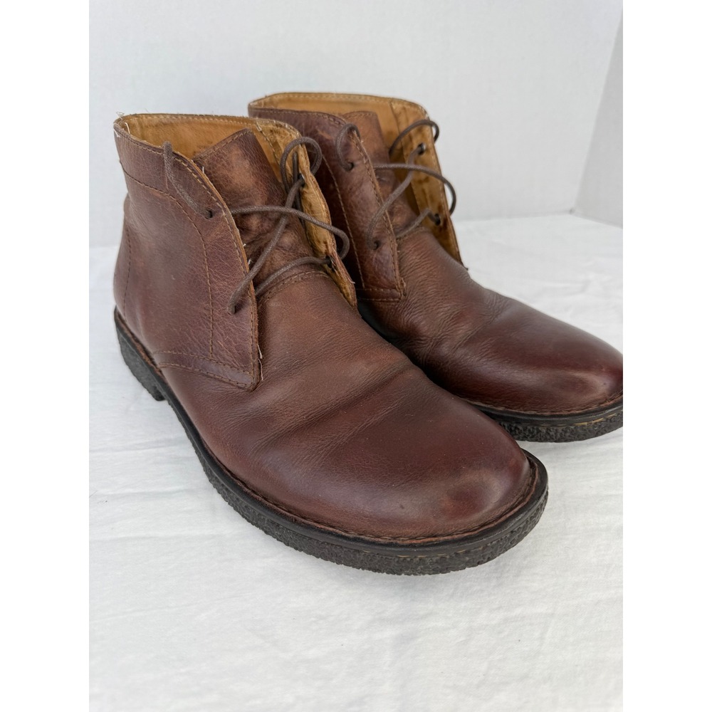Born Mens Brown Leather Chukka Boots Lace Up‎ Ankle Booties Size 9M